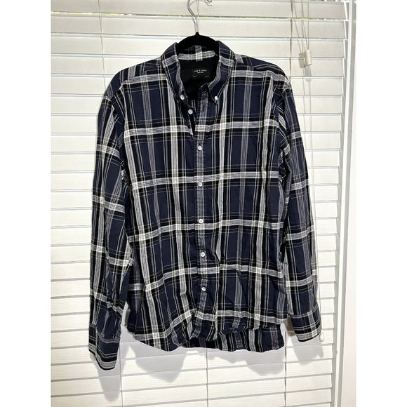Rag & Bone Plaid Long Sleeve Button Up Shirt - Size XL - Picture 1 of 4